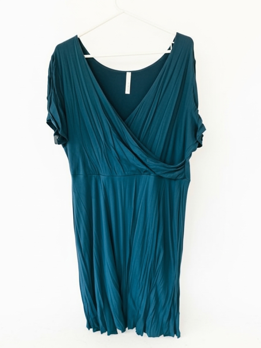 Gilli Teal Wrap-Style Midi Dress